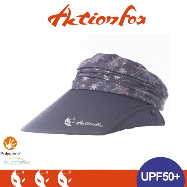 ACTIONFOX【ACTIONFOX】挪威 抗UV透氣可拆式遮陽帽《炭灰》631-4982/UPF50+/吸汗快乾/抗菌(悠遊山水)