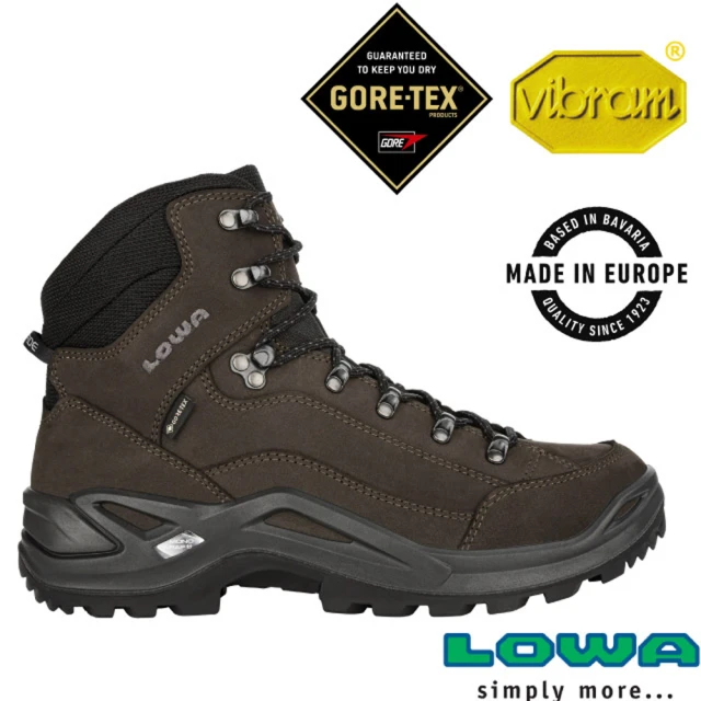 【LOWA】男 歐洲製造 RENEGADE GTX 中筒防水透氣多功能健行鞋/登山鞋(LW310945-4309 深棕/黑)