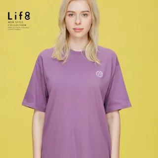 【Life8】ALL WEARS 表情符號 印花短袖上衣-紫色(41077)