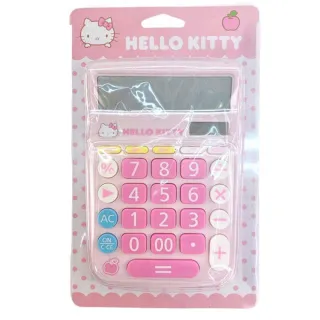 【小禮堂】Hello Kitty 12位元大螢幕計算機 《粉點點款》(平輸品)