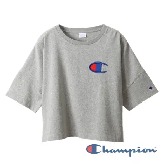 【Champion】Womens Logo短版Tee-灰色