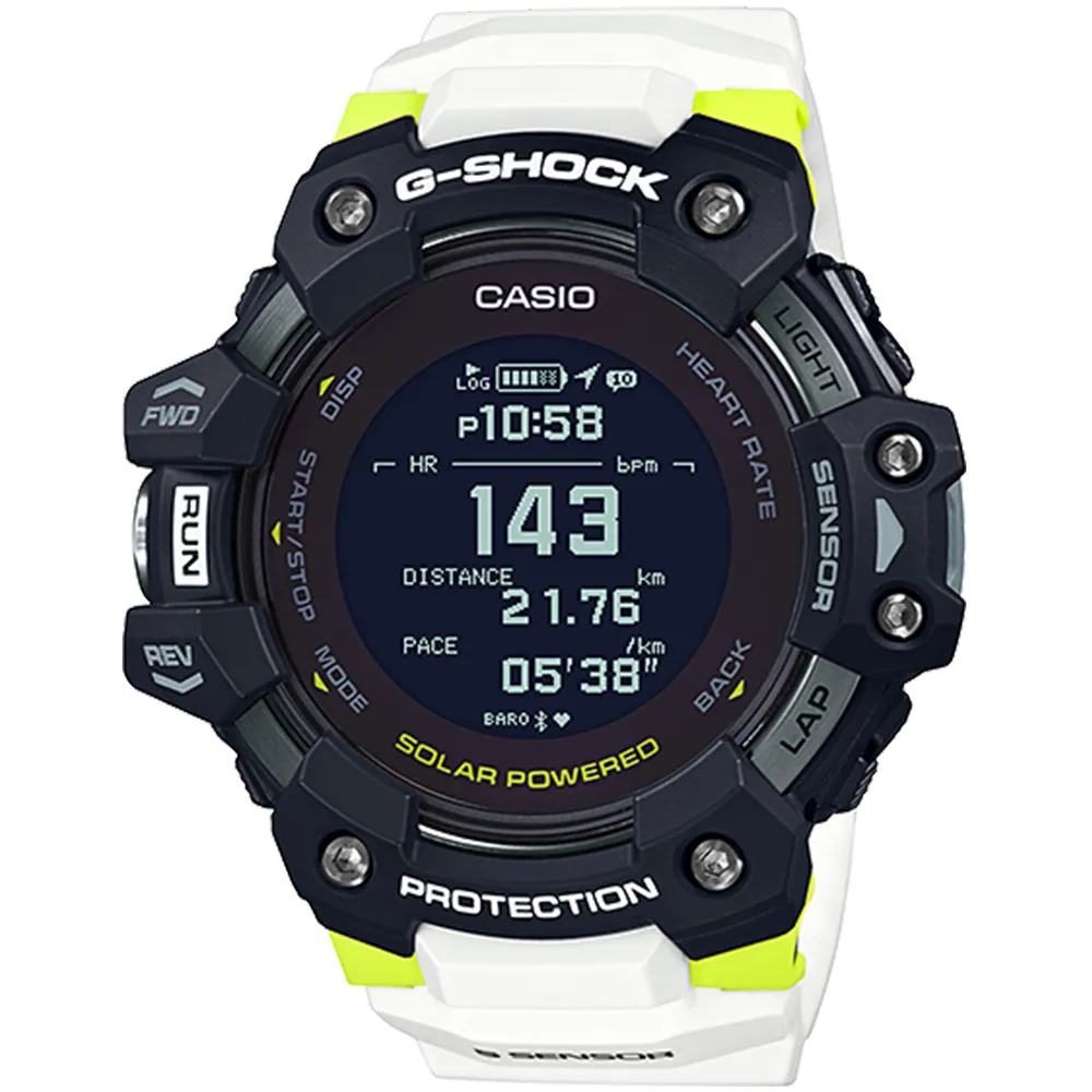 【CASIO 卡西歐】G-SHOCK 太陽能GPS心律運動錶(GBD-H1000