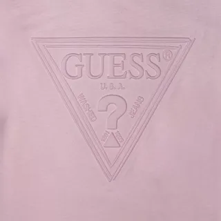 【GUESS】女裝-純色簡約倒三角LOGO短T-紫(YM2K8406KLPI)
