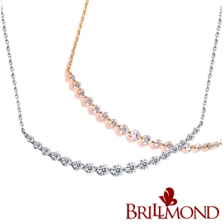 【BRILLMOND JEWELRY】30分18K金微笑鑽石套鍊(18K金雙色選 總重35分)