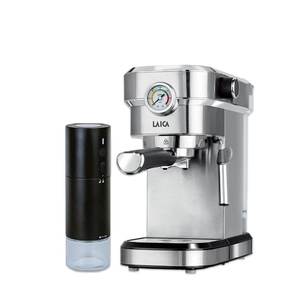【LAICA 萊卡】職人義式半自動濃縮咖啡機 義式咖啡一組搞定(HI8002+磨豆機)