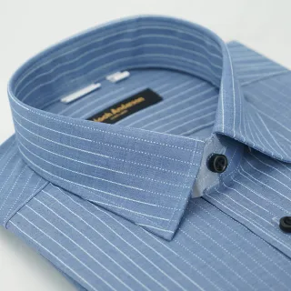 【金安德森】藍色漸層線條窄版長袖襯衫