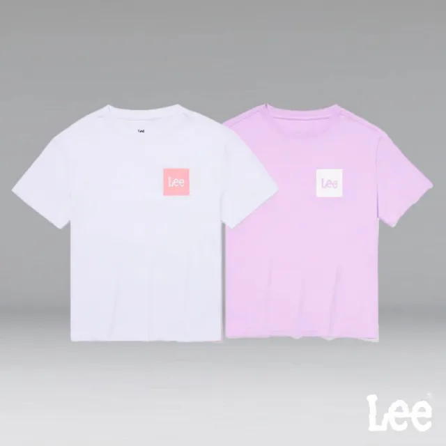 【Lee】胸前方框 小LOGO 女短袖T恤-共2色 / Boyfriend版型