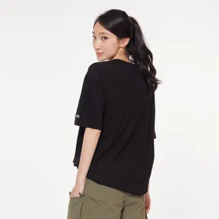 【JEEP】經典北極熊圖騰寬版短袖T恤-男女適穿(黑色)