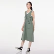 【JEEP】女裝 軍風輕量多口袋修身長版洋裝(綠)