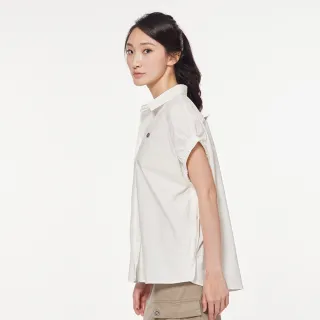 【JEEP】女裝 立體修身寬版短袖襯衫(白)