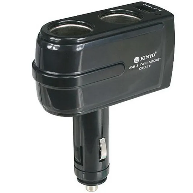 Kinyo 2孔車用點煙器擴充座 Usb充電槽 Cru 14 Momo購物網