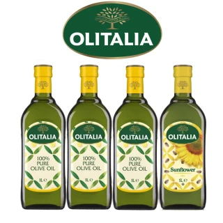 純橄欖油1000mlx3瓶+葵花油1000mlx1瓶(雙入禮盒組)