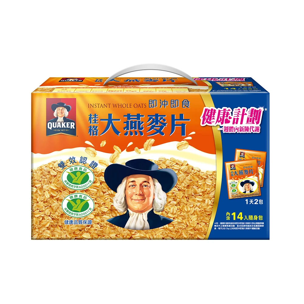 【QUAKER桂格】大燕麥片(37.5gx14包盒)