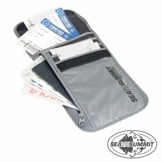 RFID旅行安全頸掛式證件袋 5隔層(灰色)