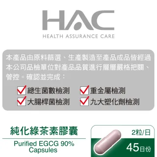 【永信HAC】純化綠茶素膠囊(90粒/瓶;2瓶組)