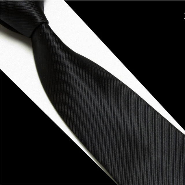 【拉福】黑色斜紋領帶6cm中窄版領帶拉鍊領帶(黑)