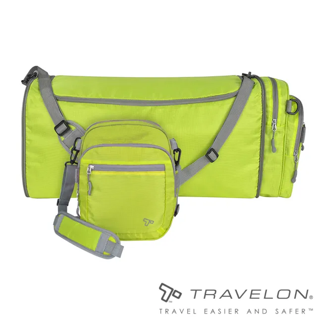 【Travelon美國防盜包】2WAY輕量隨身行李收納肩背包(TL-42818萊姆綠/外出旅遊/購物便利好收納)