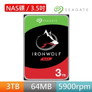 【SEAGATE 希捷】IronWolf 3TB 3.5吋 5900轉 NAS硬碟(ST3000VN007_組合專用)