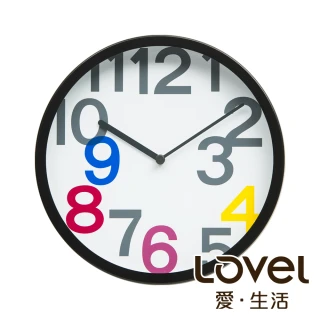 【LOVEL】25cm普普風膠框靜音時鐘(P2507B-P)