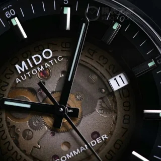 【MIDO 美度】Commander Gradient香榭系列漸層透視腕錶 PVD黑款-加精美錶盒 M6(M021.407.33.411.00)