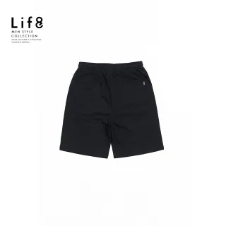 【Life8】Casual 高磅圈圈布 印花休閒短褲-黑色(02639)