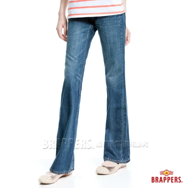 【BRAPPERS】女款 個性系列-漸層洗色大喇叭褲(淺藍)