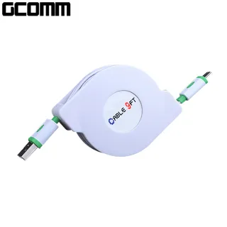 【GCOMM】micro-USB 強固型充電傳輸伸縮扁線 1.8米 青春綠(伸縮扁線)
