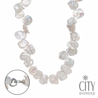 【City Diamond 引雅】巴洛異 天然異型珍珠 花瓣式 頸鍊/珍珠項鍊