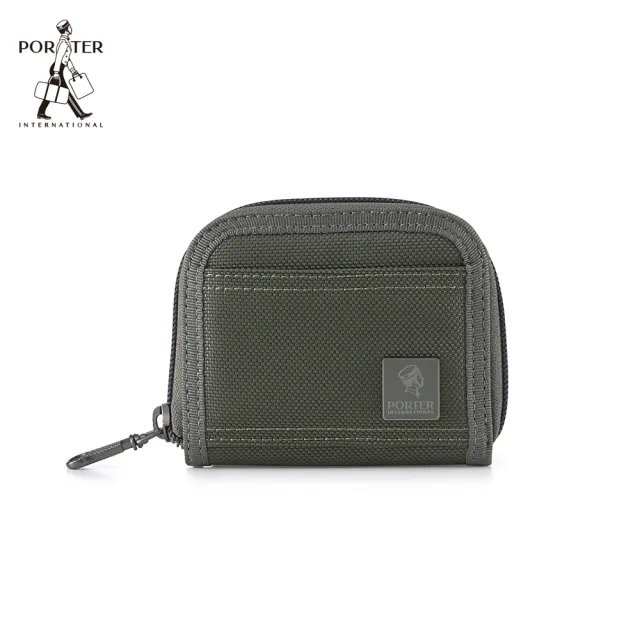 【PORTER INTERNATIONAL】NEW HEAT實用零錢包(碳灰綠)