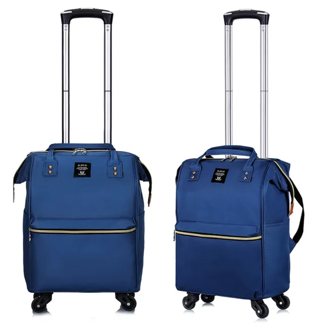 【悅生活】GoTrip 微旅行--25吋 學院風揹拉兩用旅行登機拉桿包 藏青色(拉桿袋 行李箱 拉桿書包)