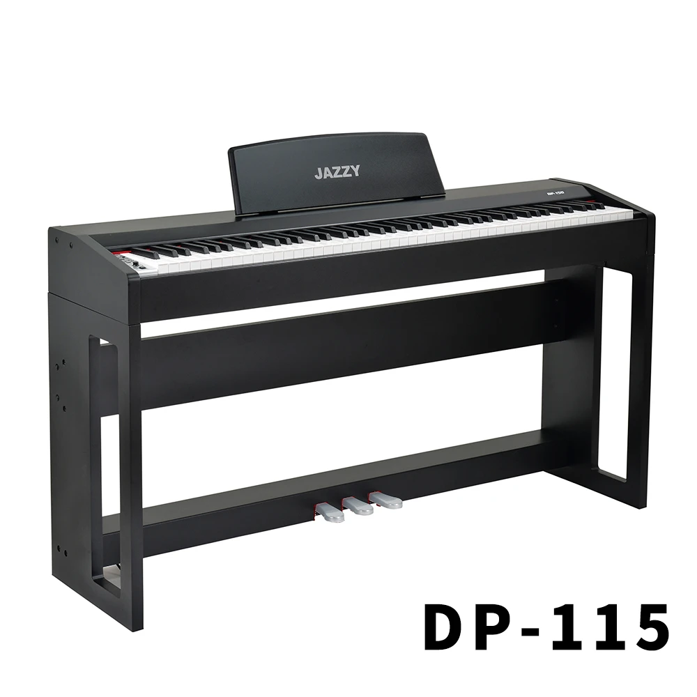 【JAZZY】DP-115 88鍵力度感應電鋼琴 三踏板 小體積(可拆式、輕極重鎚手感、可MIDI編輯)