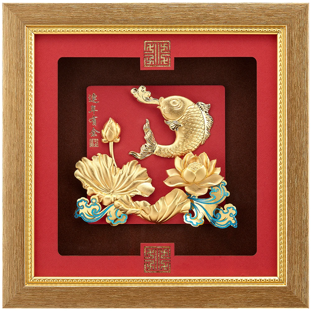 開運陶源 純金金箔畫 連年有餘鯉魚 祥和系列 Momo購物網