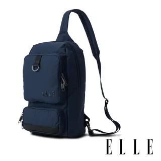 【ELLE】都市再生系列-輕量尼龍多隔層單肩包(藍 EL83933)