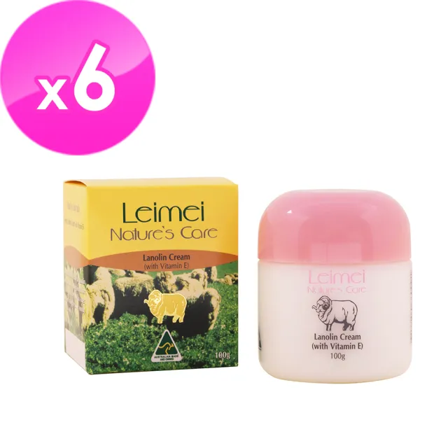 【澳洲Natures Care】Leimei經典綿羊霜含維他命E(6入組 100g/罐)
