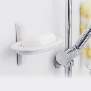 無痕防水收納-浴室肥皂架 免釘免鑽 17622D