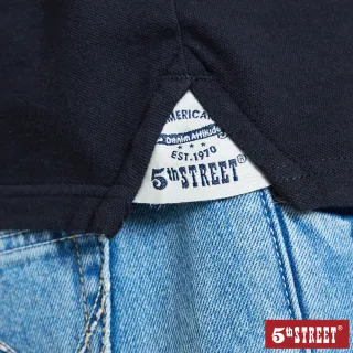 【5th STREET】男配色立領短袖POLO衫-黑色