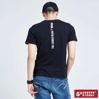 【5th STREET】男螢光袋花短袖T恤-黑色