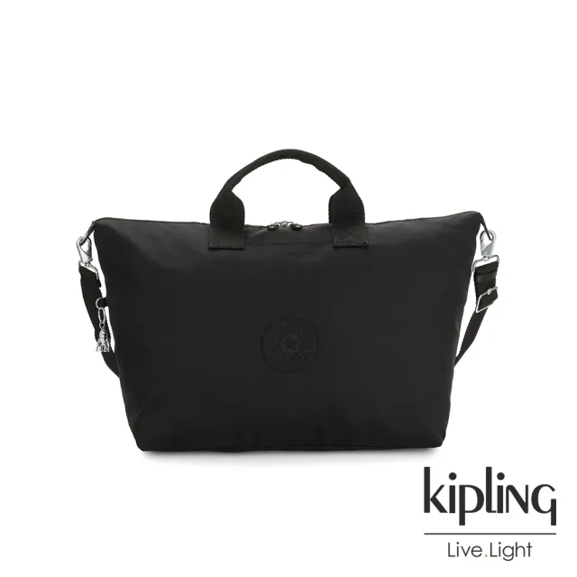 【KIPLING】極致低調黑大容量手提兩用包-KALA M