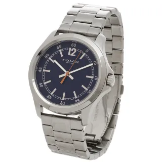 【COACH】型男最愛銀X深藍雙錶帶時尚腕錶組(W1535-L38)