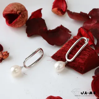 【JA-ME】925銀天然珍珠9*11mm耳環(時尚風格2)