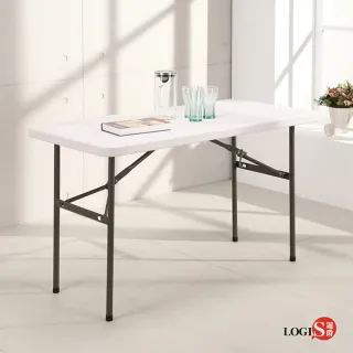 【LOGIS】升級版 122*61塑鋼防水輕巧塑鋼折合桌(野餐桌 展示桌 會議桌)