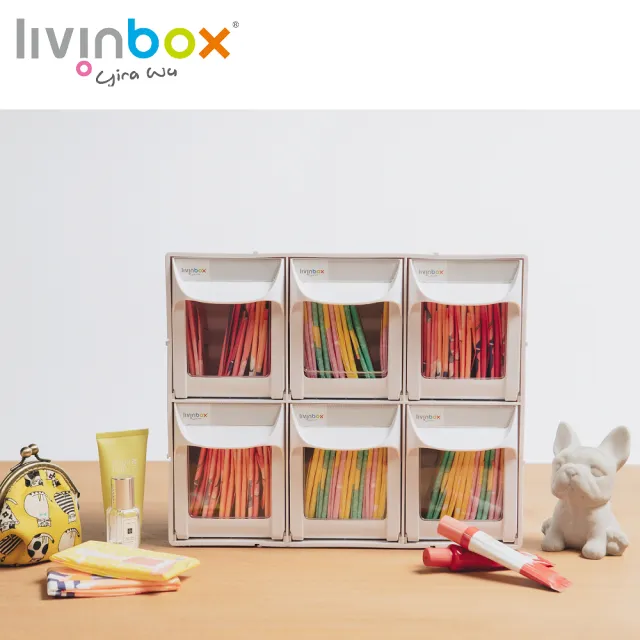 【livinbox 樹德】快取分類盒-6格 FO-306(透明快取/可堆疊/收納盒/小物分類)
