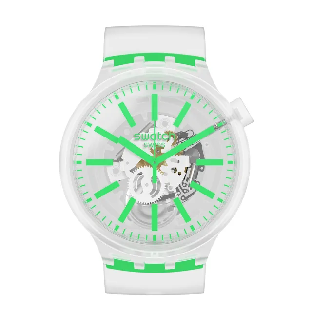 【SWATCH】BIG BOLD JELLY系列手錶 GREENINJELLY 清新綠(47mm)