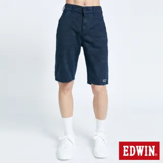 【EDWIN】JERSEYS 棉涼感迷彩EJ2迦績短褲-男款(黑藍色)
