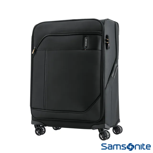 【Samsonite 新秀麗】27吋Janik商務功能性飛機輪TSA布面行李箱 黑色(AW7)