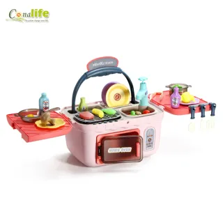 【Conalife】野餐小廚房仿真燒烤變色音效套裝玩具-1組(扮家家酒 廚房玩具)