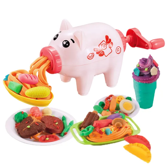 【孩子國】卡通豬黏土麵條機 /包餃子模型益智玩具