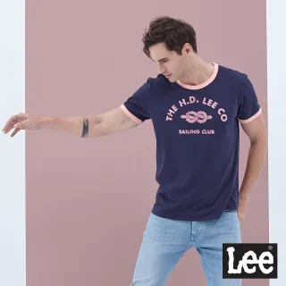 【Lee】帆船俱樂部繩索印花 男短袖T恤-海軍藍