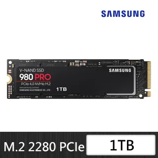 【SAMSUNG 三星】SAMSUNG 三星 980 PRO 1TB NVMe M.2 2280 PCIe Gen 4x4固態硬碟(MZ-V8P1T0BW)