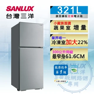 321公升1級能效定頻雙門冰箱(SR-C321B1B)